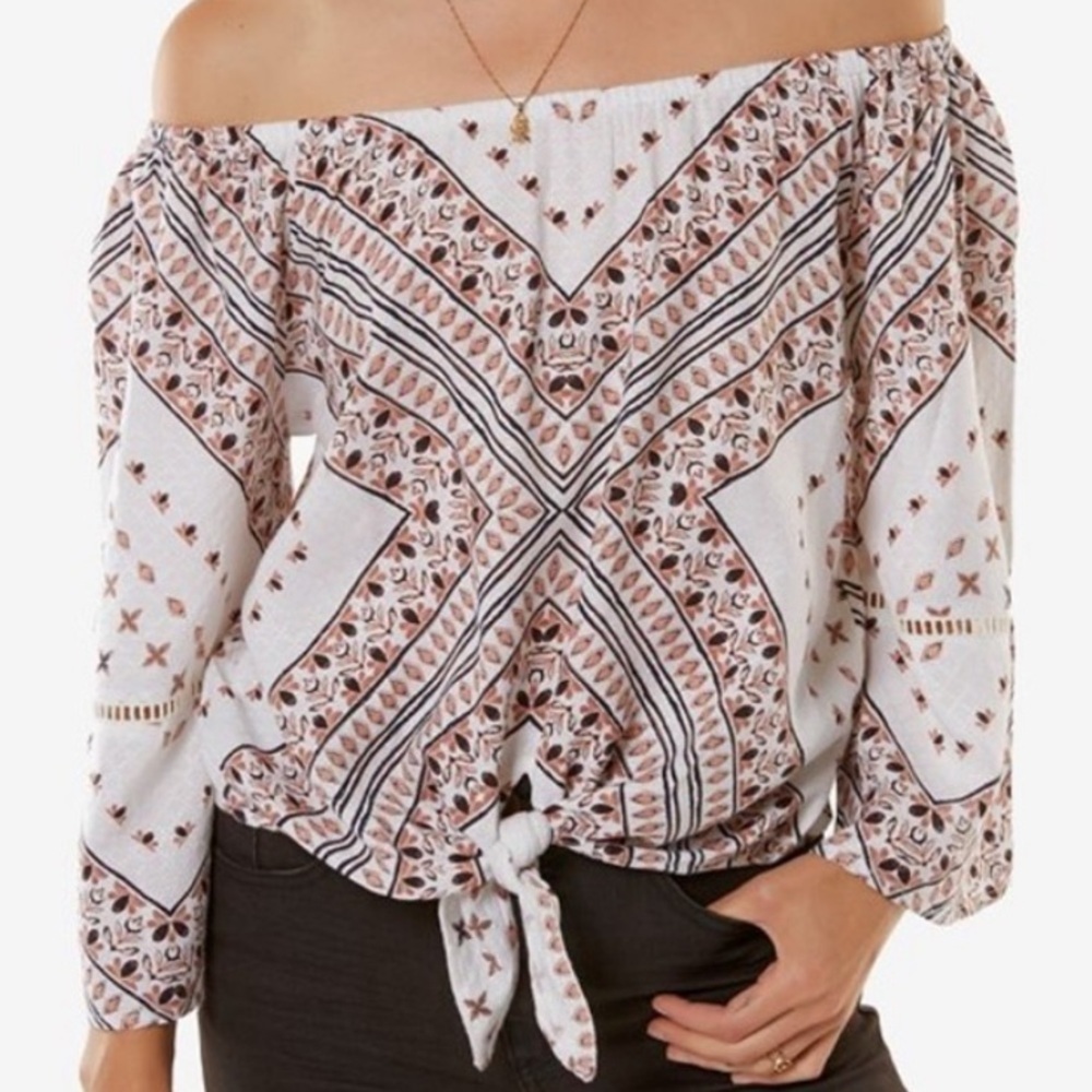 O'NEILL Women Tunic Large Floral Paisley Coastal Cowgirl Bohemian Contemporary